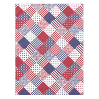 USA Americana Diagonal Red White & Blue Quilt Tablecloth