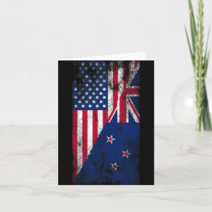 Usa &amp; New Zealand Flags - Us Of America Kiwi,  Card