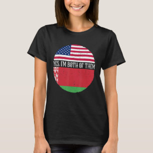 USA And Belarus Vintage Flags  Yes I'm Both Of The T-Shirt