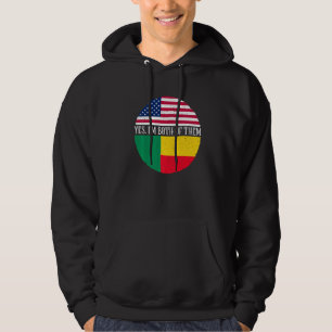 USA And Benin Vintage Flags Yes I'm Both Of Them Hoodie