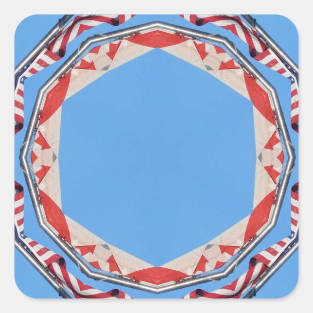 USA and Canada Flag Framed sticker (Front)