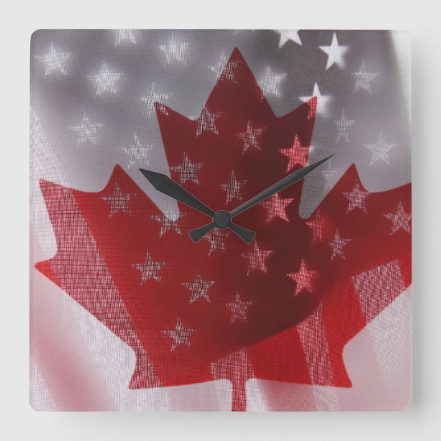 USA and Canada flags clock (Front)