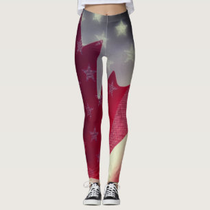USA and Canada flags Leggings
