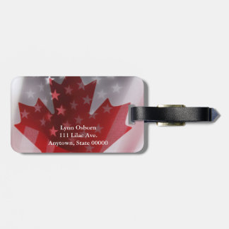 USA and Canada flags Luggage Tag