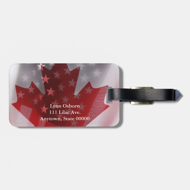 USA and Canada flags Luggage Tag (Back Horizontal)
