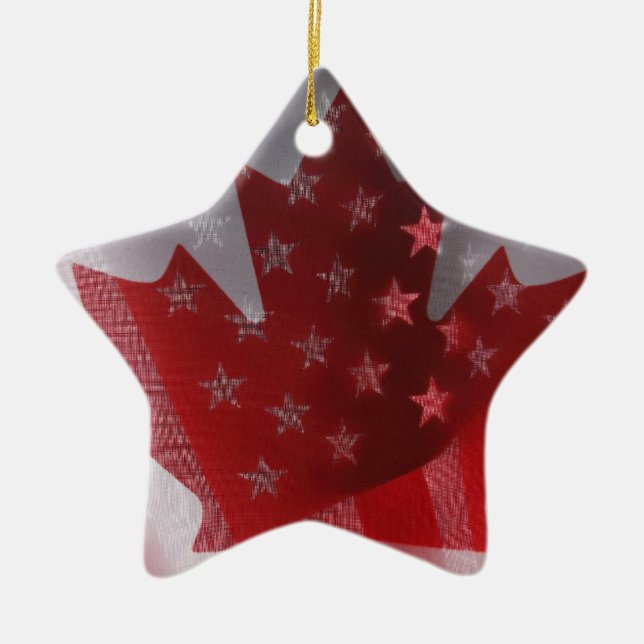 USA and Canada flags star ornament (Front)