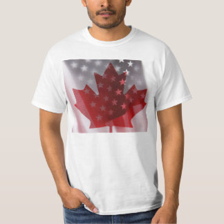 USA and Canada flags value t-shirt
