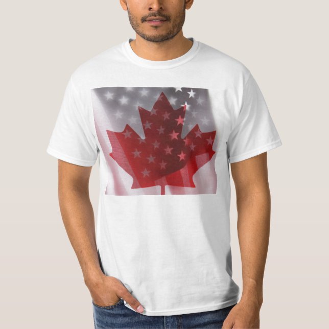 USA and Canada flags value t-shirt (Front)