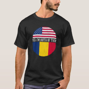 USA And Chad Vintage Flags Yes I'm Both Of Them T-Shirt