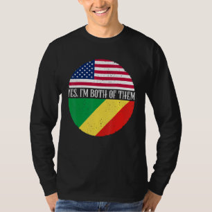 USA And Congo Vintage Flags Yes I'm Both Of Them T-Shirt
