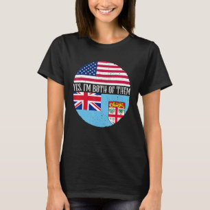 USA And Fiji Vintage Flags Yes I'm Both Of Them T-Shirt