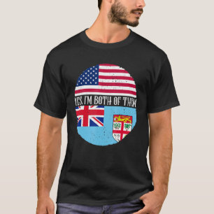 USA And Fiji Vintage Flags  Yes I'm Both Of Them T-Shirt
