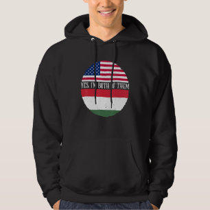 USA And Hungary Vintage Flags Yes I'm Both Of The Hoodie