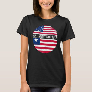 USA And Liberia Vintage Flags Yes I'm Both Of The T-Shirt