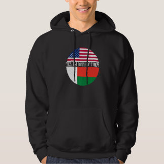 USA And Madagascar Vintage Flags  Yes I'm Both Of  Hoodie