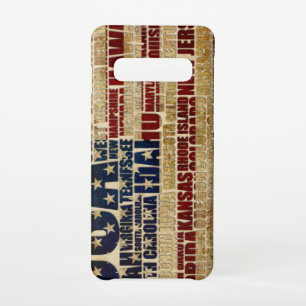 USA and their federal states in stars and stripes Samsung Galaxy Case
