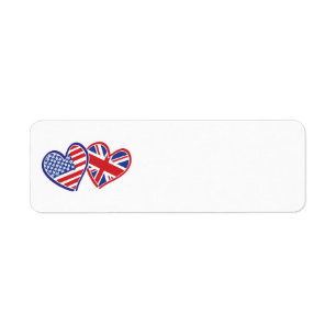 USA and UK Flag Hearts