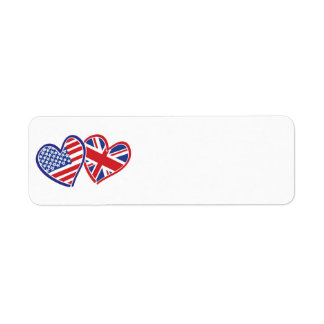 USA and UK Flag Hearts