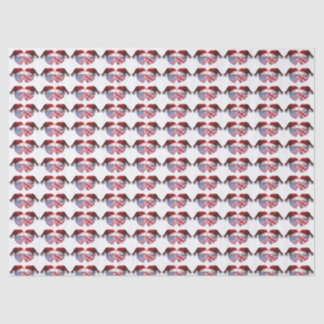 USA and UK Flag Hearts and Santa Hats Tissue Paper