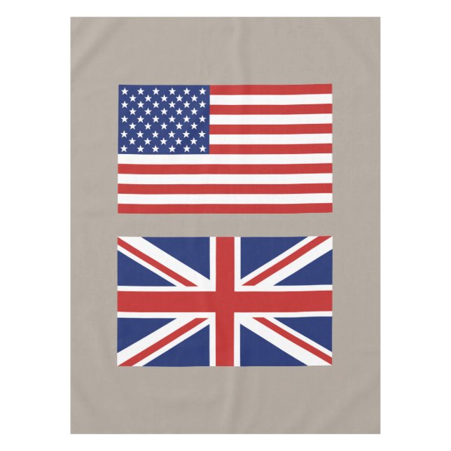USA and UK Flags Tablecloth (Front)