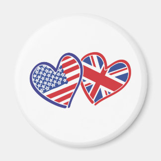 USA and UK In Hearts Showing the Love Magnet