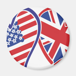 USA and UK In Hearts Showing the Love Magnet