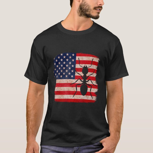 USA Ants  , Patriotic Ant 4th of July American fla T-Shirt (Front)