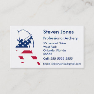 USA Archery American archer flag Business Card