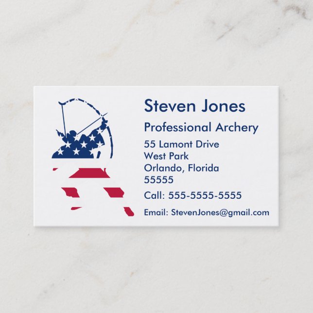 USA Archery American flag Business Card (Front)