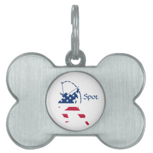 USA Archery American flag Pet Tag