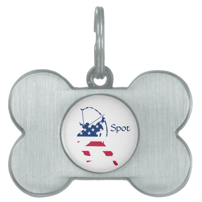 USA Archery American flag Pet Tag (Front)