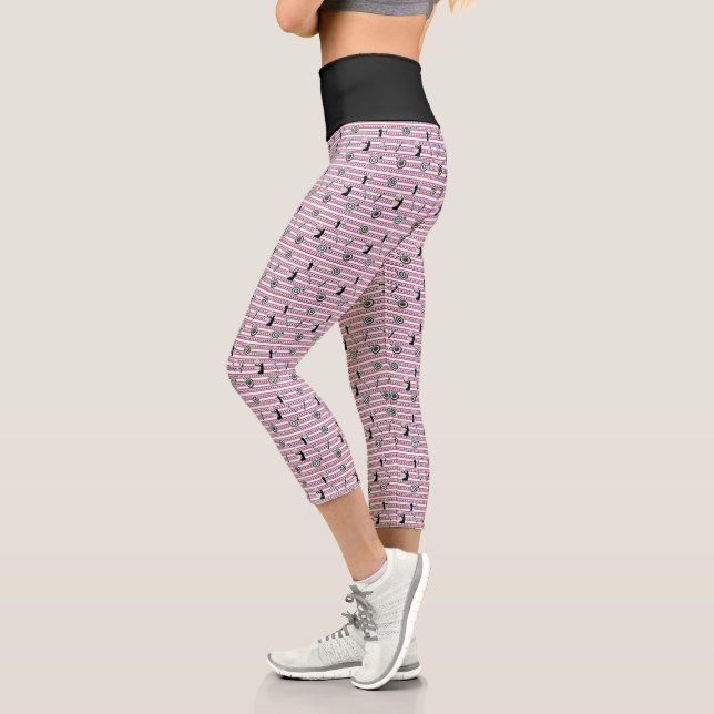 USA Archery Silhouette Pattern Capri Leggings (Left)