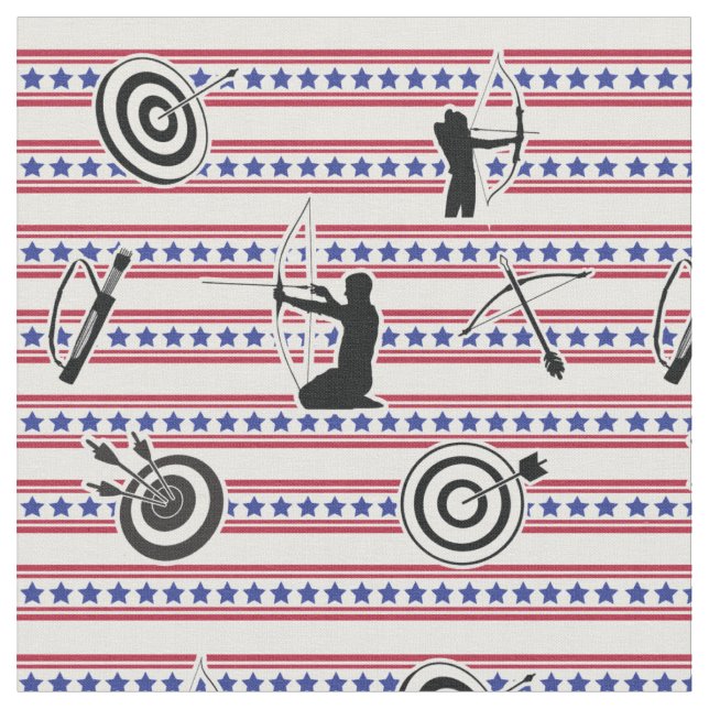 USA Archery Silhouette Pattern Fabric (Close Up)