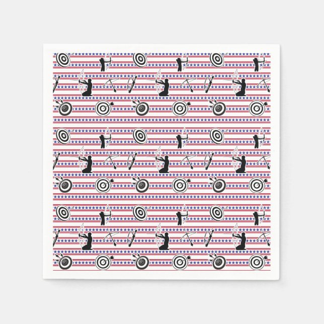 USA Archery Silhouette Pattern Napkin (Front)