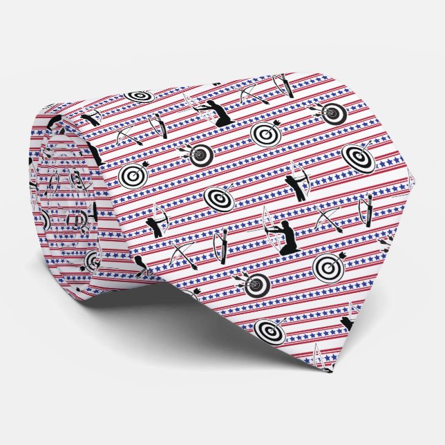 USA Archery Silhouette Pattern Tie (Rolled)