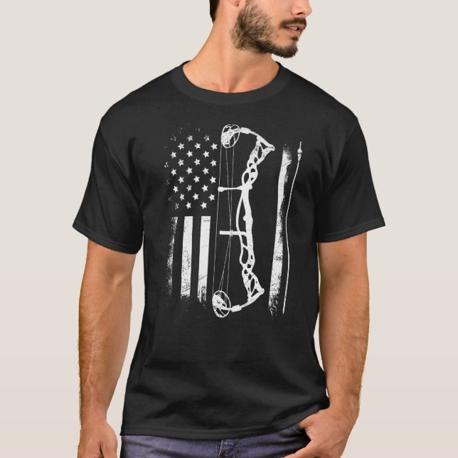 Usa Archery Us Flag Archer Compound Bow  2 T-Shirt (Front)