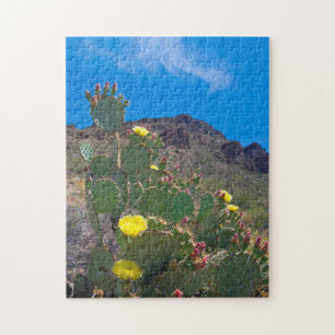 USA, Arizona. Cactus In The Hills Jigsaw Puzzle