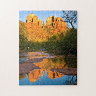 USA, Arizona. Cathedral Rock At Sunset Jigsaw Puzzle