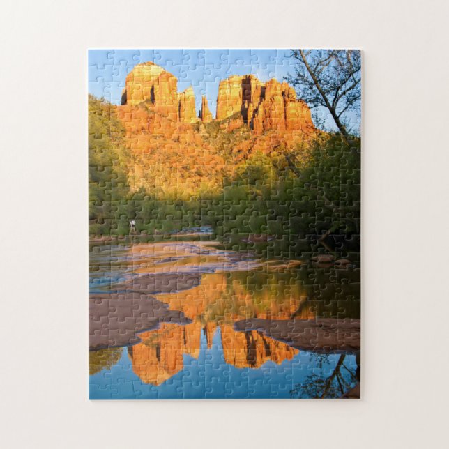 USA, Arizona. Cathedral Rock At Sunset Jigsaw Puzzle (Vertical)