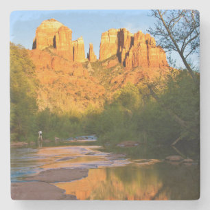 USA, Arizona. Cathedral Rock At Sunset Stone Coaster