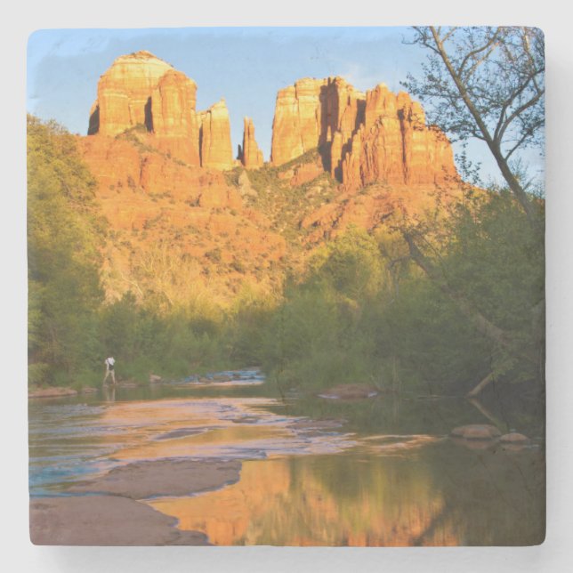 USA, Arizona. Cathedral Rock At Sunset Stone Coaster (Front)