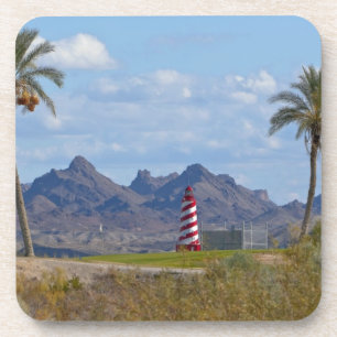 USA, Arizona, Lake Havasu City. Lighthouse next Coaster