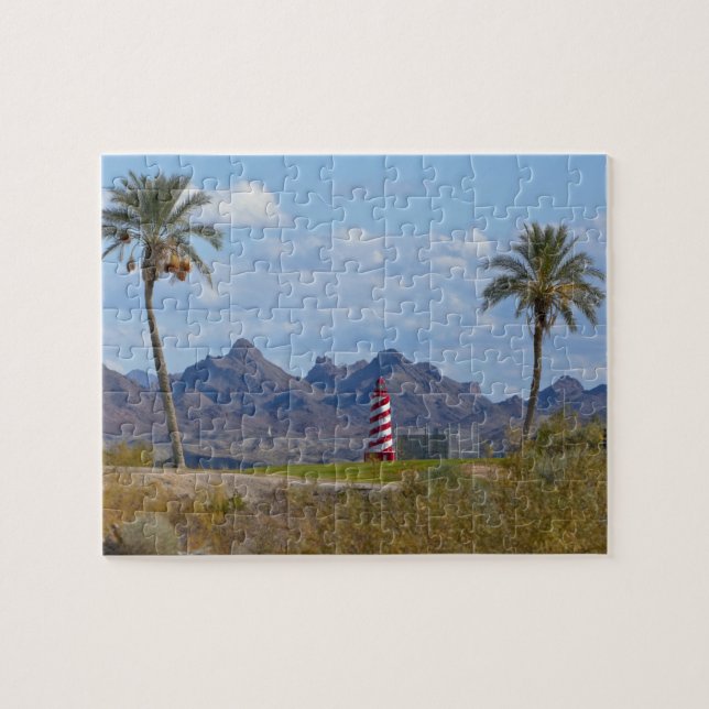 USA, Arizona, Lake Havasu City. Lighthouse next Jigsaw Puzzle (Horizontal)