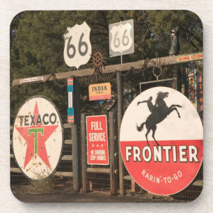 USA, Arizona, Sedona: Antique Advertising Signs Coaster
