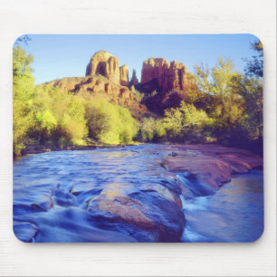 USA, Arizona, Sedona. Cathedral Rock reflecting 2 Mouse Mat