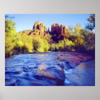 USA, Arizona, Sedona. Cathedral Rock reflecting 2