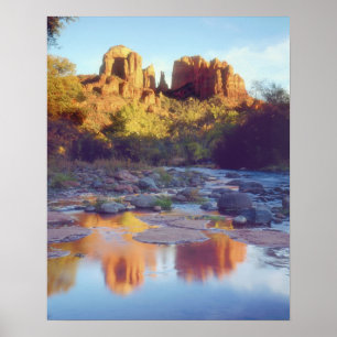 USA, Arizona, Sedona. Cathedral Rock reflecting Poster