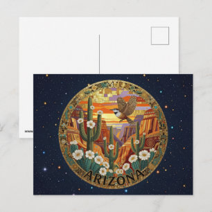 USA Arizona state symbols Postcard