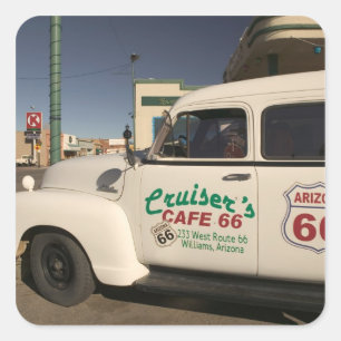 USA, Arizona, Williams: Cruisers Cafe 66 Old Square Sticker