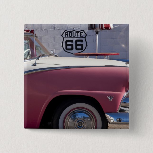 USA, Arizona, Williams. Rt. 66 Town, 1950's 15 Cm Square Badge (Front)